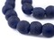 The Bead Chest Indigo Blue Recycled Glass Beads 18mm Ghana African Sea Glass Round Large Hole 28 Inch Strand Handmade Fair Trade